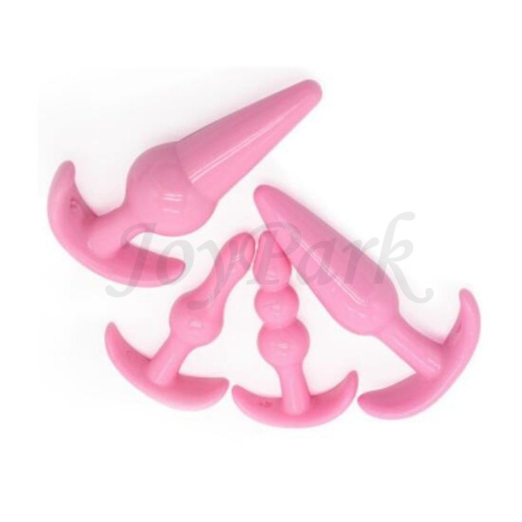 JoyPark HIgh Quality Wholesale 4 pcs /set Adult Butt Silicone Beginner Beads Anal Plug Sex Toys Anal Plug Set for Women Gays