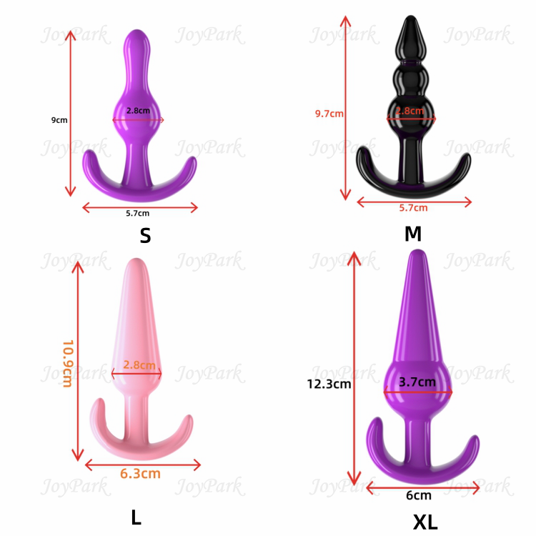 JoyPark HIgh Quality Wholesale 4 pcs /set Adult Butt Silicone Beginner Beads Anal Plug Sex Toys Anal Plug Set for Women Gays
