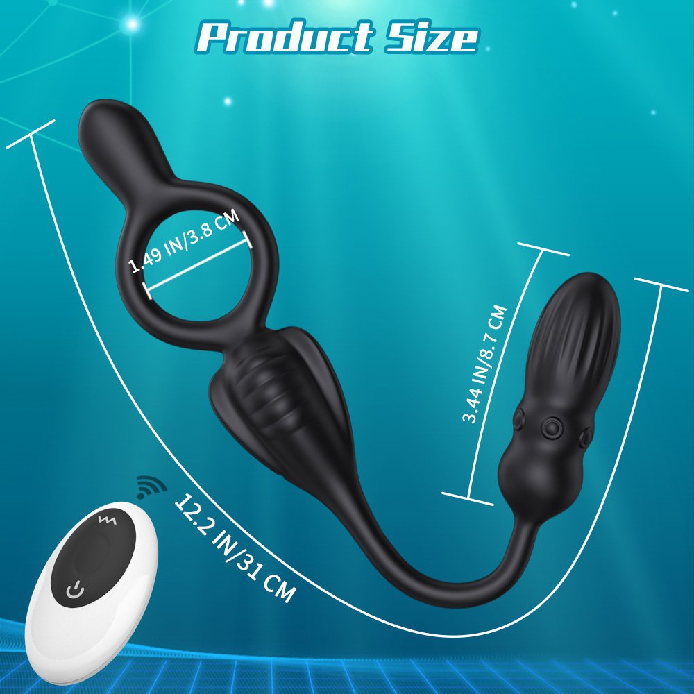 Liquid Silicone 3 in 1 App control Vibrating Cock Ring Anal Butt Plug Vibrator Prostate Massager With Remote Sex Toys For Men