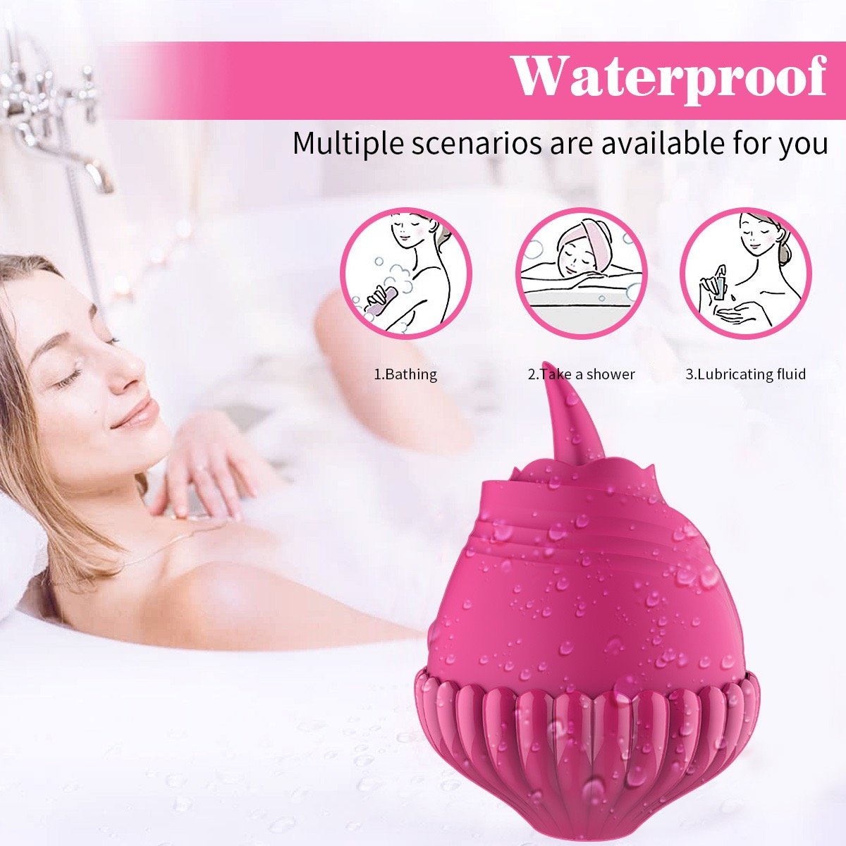 Rose Sex Toy Vagina Sucking Clit Tongue Vibrator Nipple Sucker Oral Licking Clitoris Anus Stimulation Sex Toy for Women