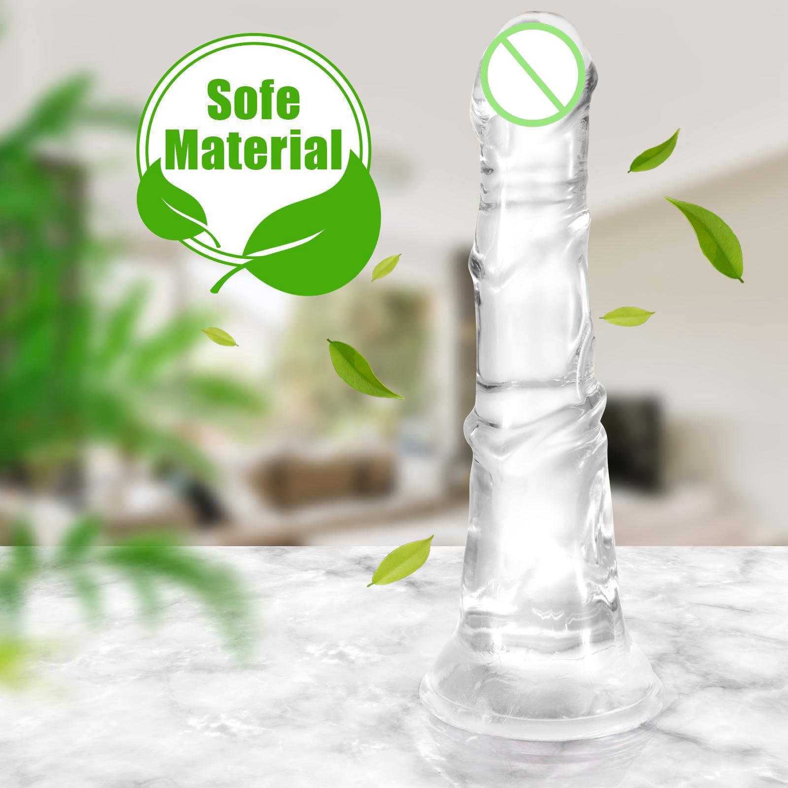 20-40 cm 5 Sizes Realistic Clear Horse Jelly Dildo with Strong Suction Cup Vagina G-spot Stimulation Artificial Penis For Women