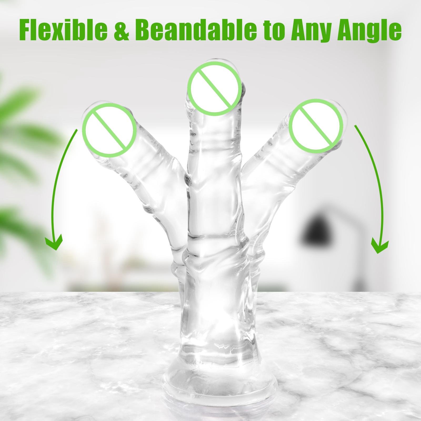 20-40 cm 5 Sizes Realistic Clear Horse Jelly Dildo with Strong Suction Cup Vagina G-spot Stimulation Artificial Penis For Women