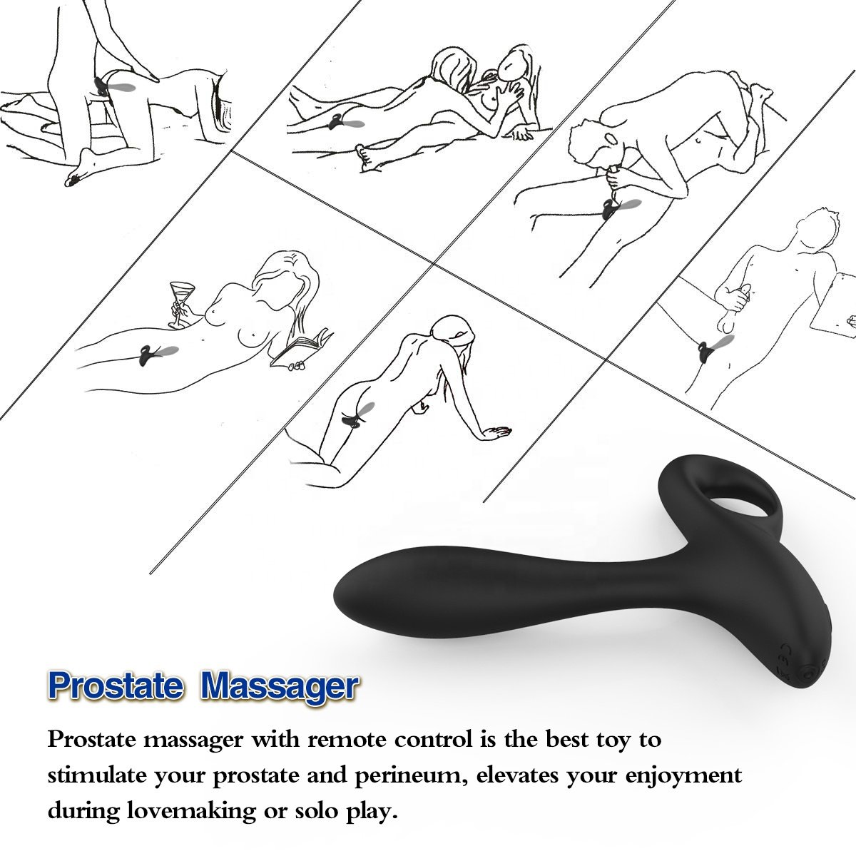 Ylove High Quality Prostate Anal Vibrating Sex Toys 10 vibration modes Remote Control Butt Plug Massager for Men