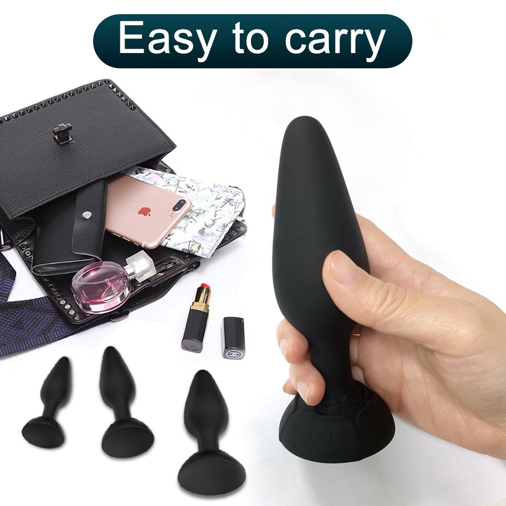 Rosa 3pcs/set RED silicone sextoy rose anal plug toy set Black rose sex toy anal butt plugs rose sex toys for women