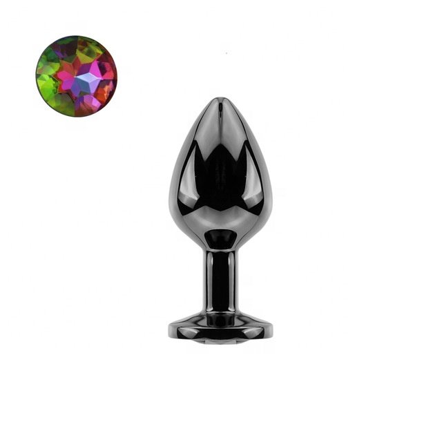 Fetish Adult Sex Toy s size Sex product gunmetal Crystal Jewelry Metal Anal Butt Plug Sexy sex toys