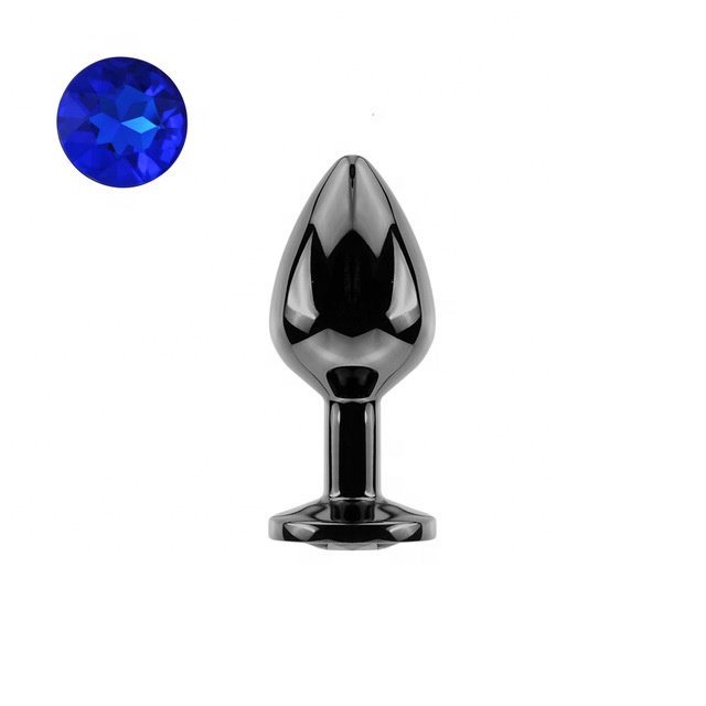 Fetish Adult Sex Toy s size Sex product gunmetal Crystal Jewelry Metal Anal Butt Plug Sexy sex toys