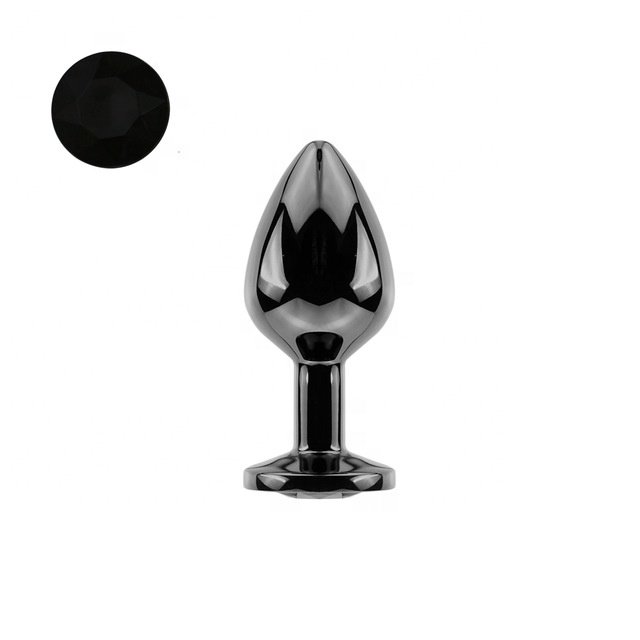 Fetish Adult Sex Toy s size Sex product gunmetal Crystal Jewelry Metal Anal Butt Plug Sexy sex toys