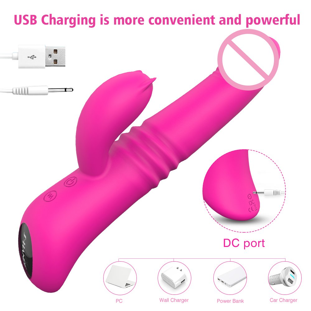 HM 9 Vibrating Modes Heating Function Double Motor Rabbit Vibrator For Women Masturbation Sex Toy Sucking Machine For Men