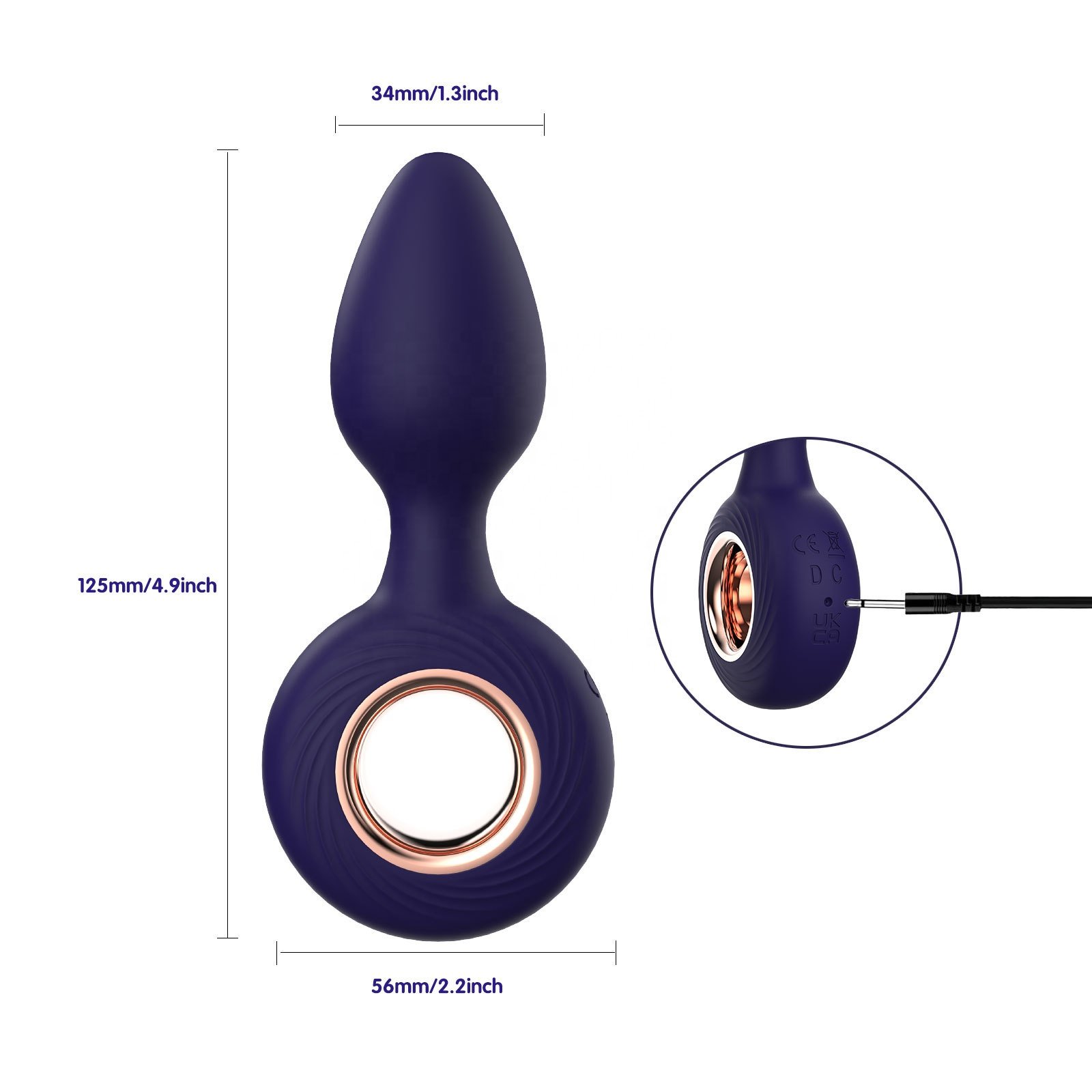 Best selling 12 frequency anal vibrator sex toys vibrating anal plug with ring butt plug vibrator