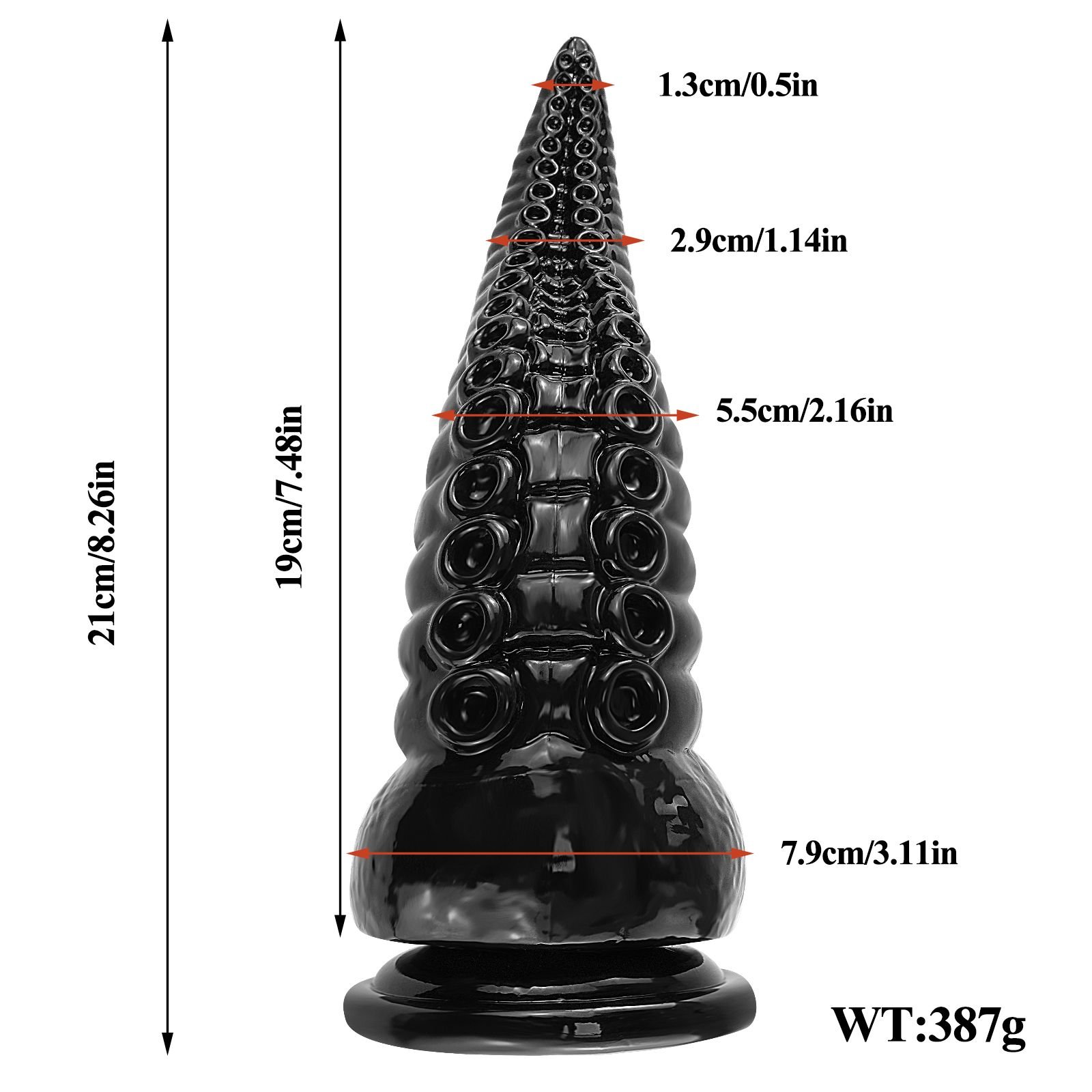 7 inch Octopus Tentacle Black Dildo Realistic Huge Anal Plug Monster Butt Plug with Strong Suction Cup Sex Toys for Women Men