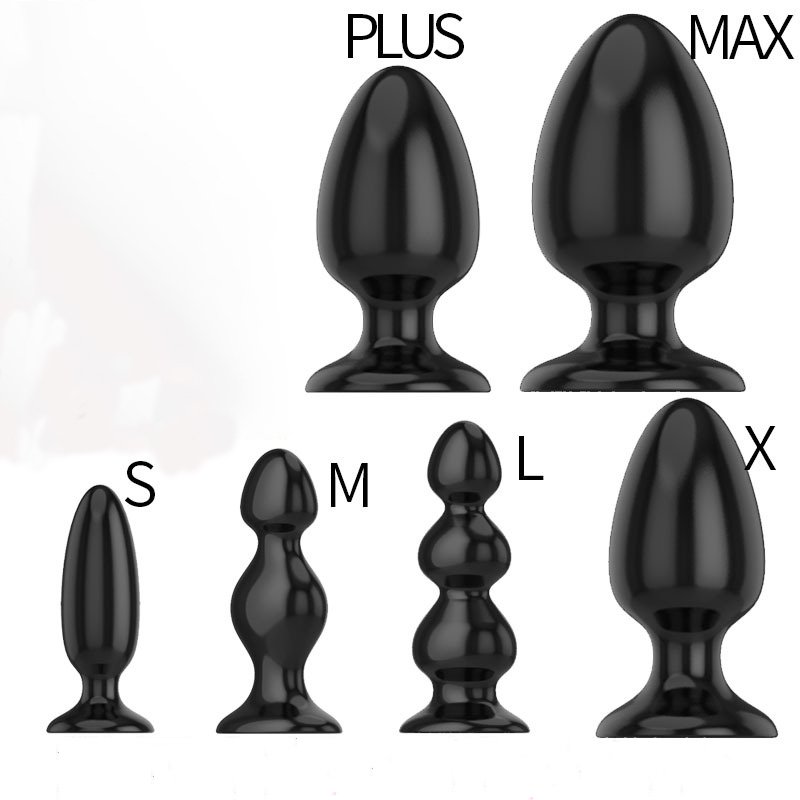 6 Sizes Black TPE Anal Toys Huge Prostate Massager Anal Plug for Women and Male Anal
