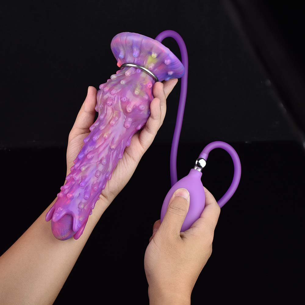 Alien Ovipositor Dildo Toy with Insertable Sex Toy Eggs 5 Silicone Egg Spawning Dildo Glow in The Dark Adult Sex Toy for Women