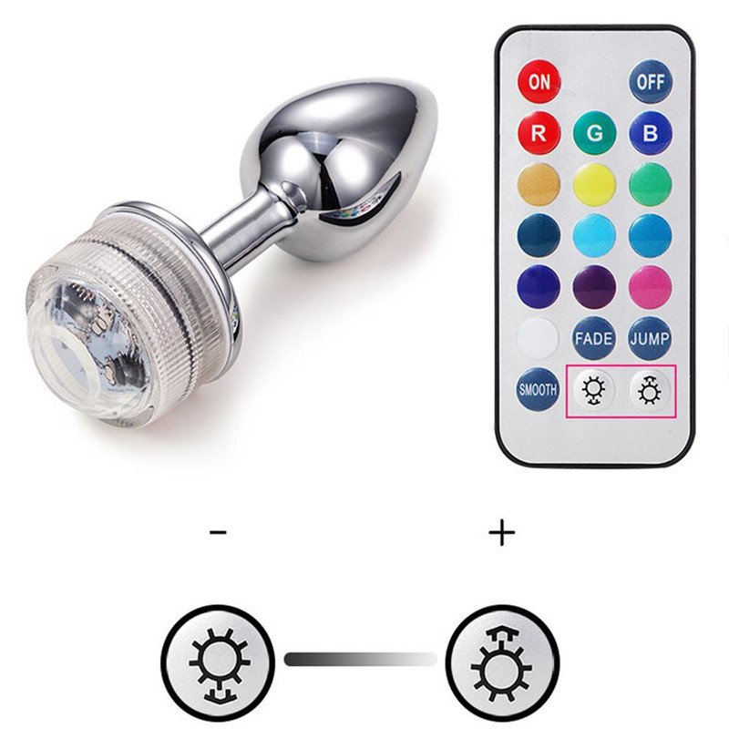 New Hot Sale Stainless Steel LED Butt Plug Remote Control Plug Anal Sex Toys For Men And Women Butt Plug Vibrator