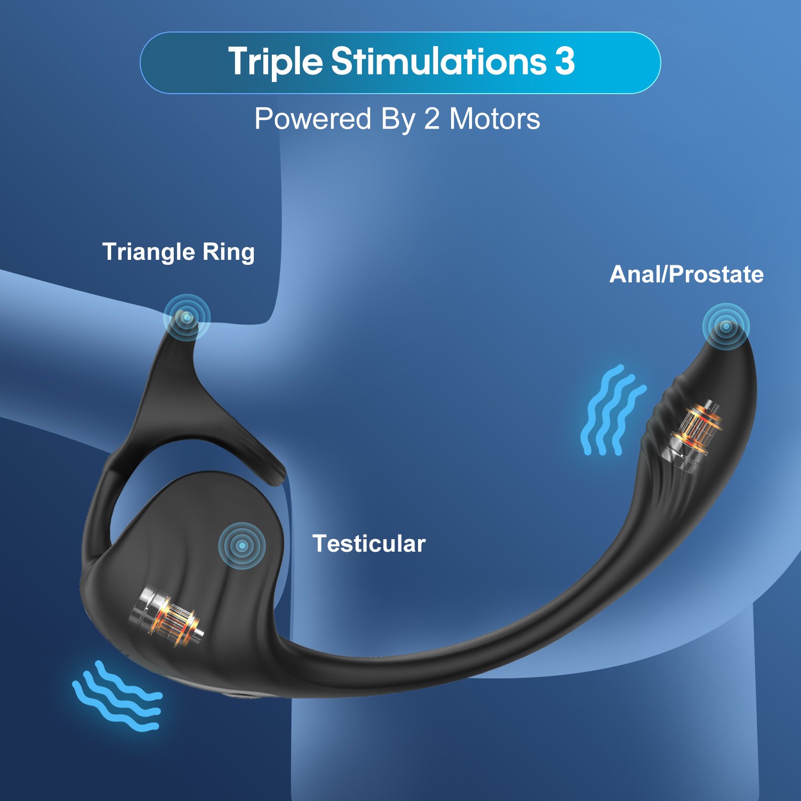 Triple Stimulation Male Sex Toy 9 Modes Vibrating Cock Ring Taint Stimulator Anal Plug Vibrators Adult Sex Toys for Men