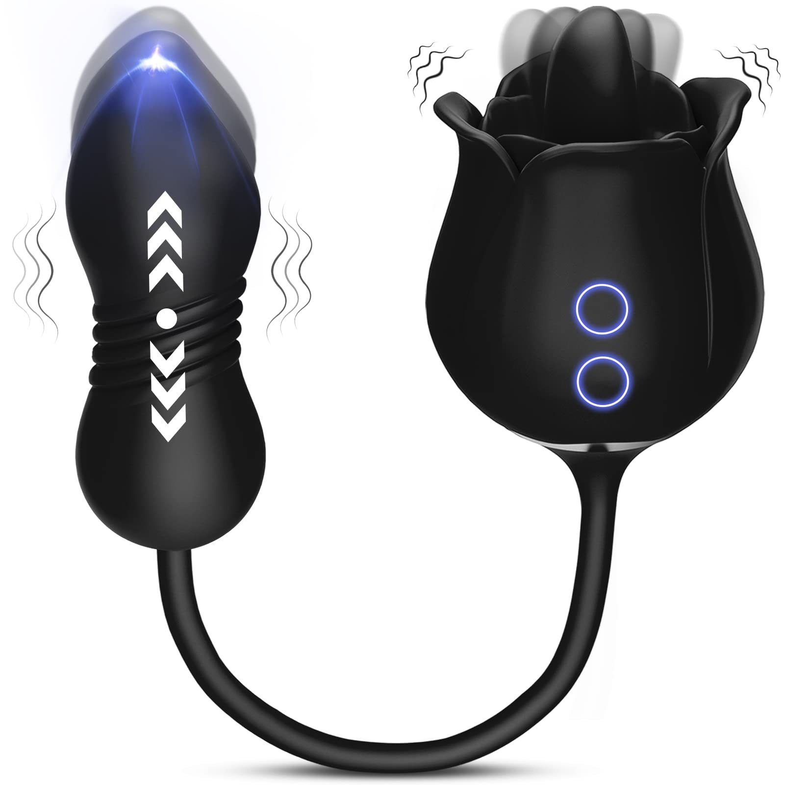 Aizhilian the lowest price in the whole network of 3 in 1 Rose-style sucking and stretchable toe vibrator for women toys for men