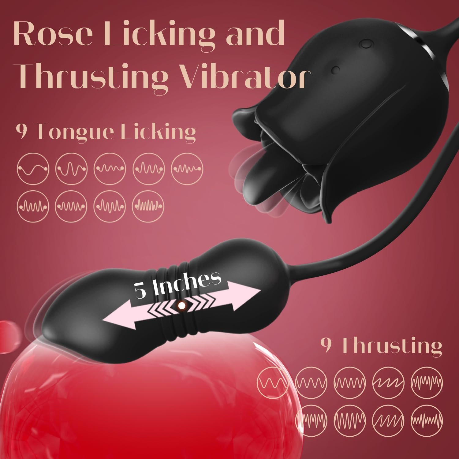 Aizhilian the lowest price in the whole network of 3 in 1 Rose-style sucking and stretchable toe vibrator for women toys for men