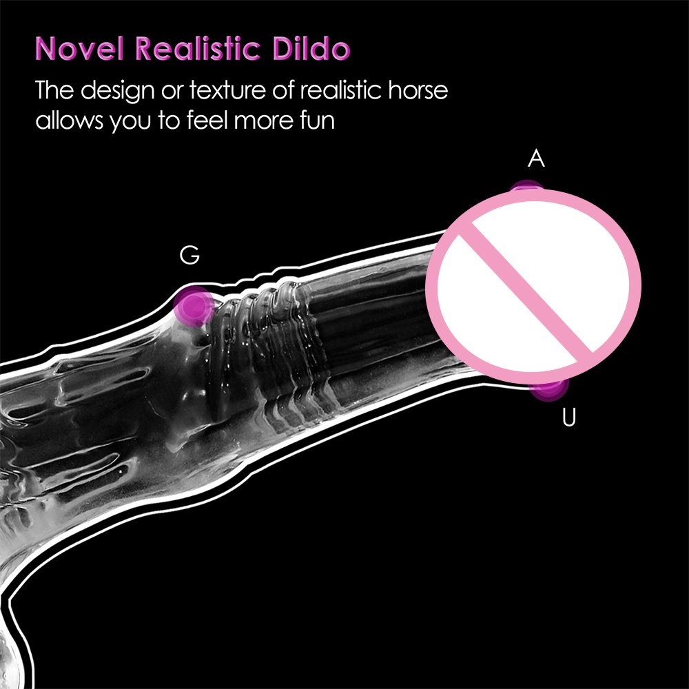 Big Horse Jelly Dildo Suction Cup Animal Penis, Lifelike Huge Cock Butt Plugs Sex Toys for Women Anal