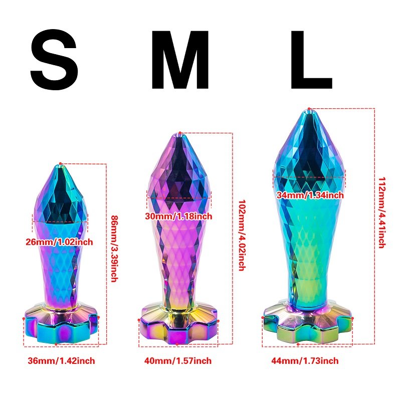 New Product Colorful Metal Anal Plug Crystal Base Butt Anus Massage Stimulator Dildos Sex Toys For Male Female