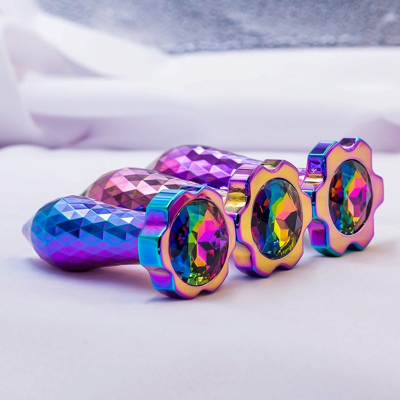 New Product Colorful Metal Anal Plug Crystal Base Butt Anus Massage Stimulator Dildos Sex Toys For Male Female