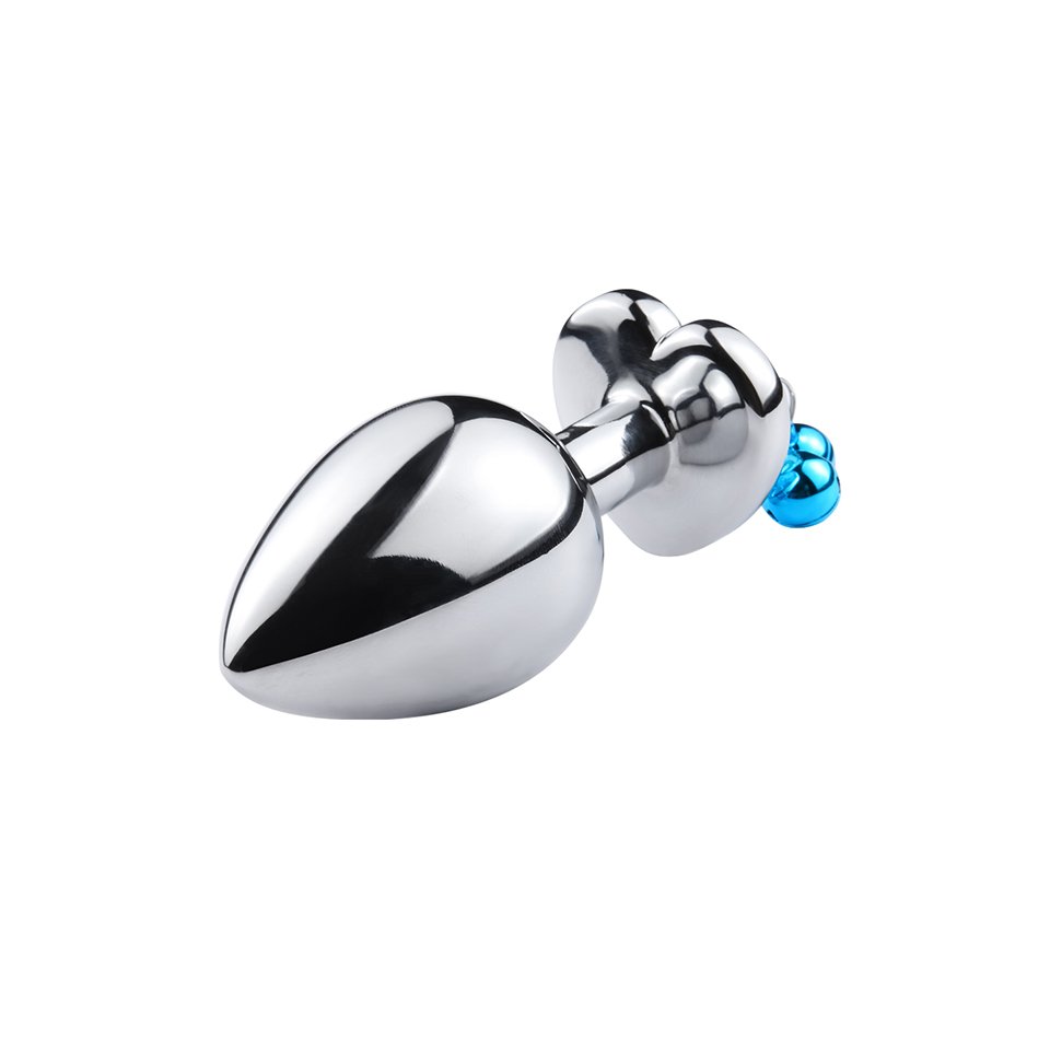 Aluminium Alloy Heart Base Anal Plug with 2 Bell Metal Butt Plug Anal Toys with Leash for Women Men Sex Toys Juguetes Sexuales