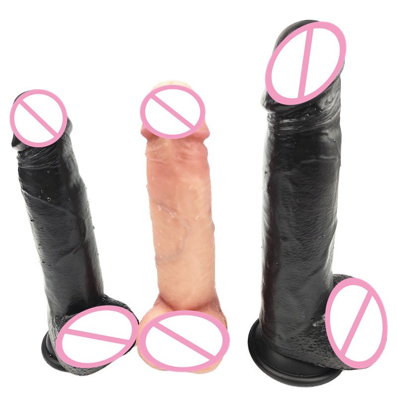 9 inch huge size Realistic Silicone Sliding Dildo outer skin can be moved up and down by hand sex toy penis for men women anal