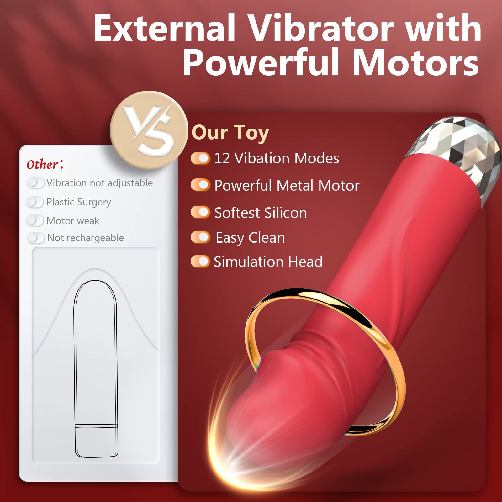Mini G Spot Bullet Vibrator Massager for Clitoral Nipple and Anal Stimulation, Adult Sex Toy for Woman Couples sex toy for women