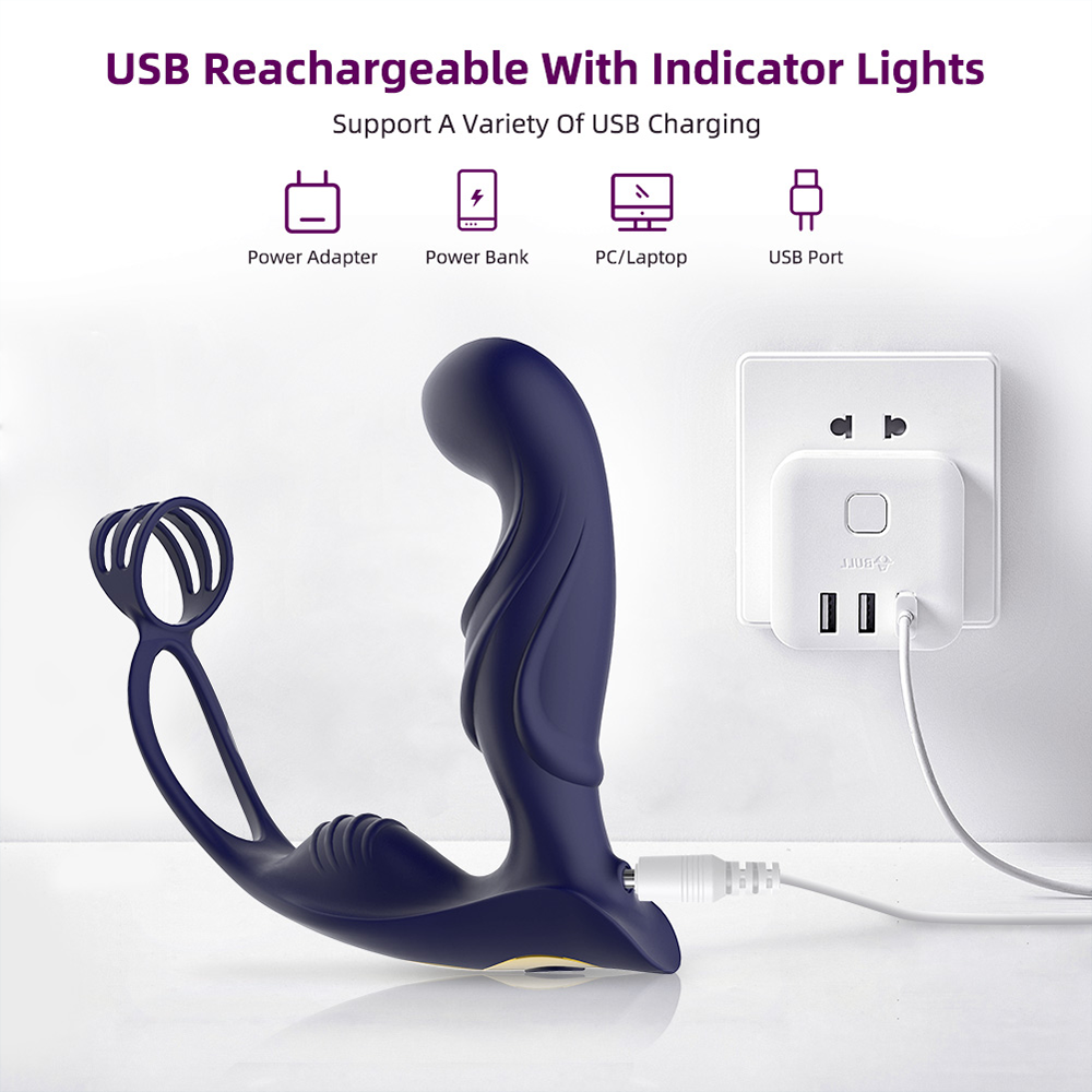 Hengai Sex Toy For Men Thrusting Anal Vibrator Vibrating Prostate Massage Machine Anal Plug Cock Ring With Remote Control