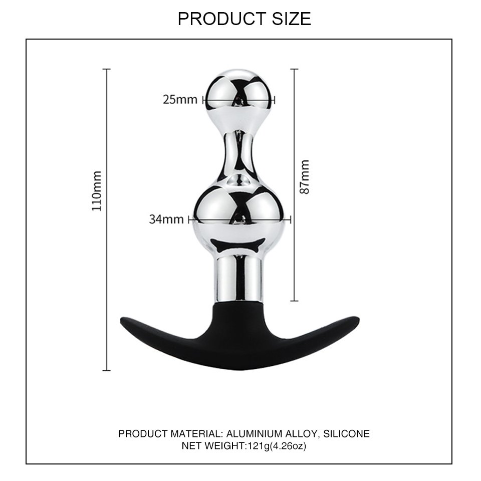 Silicone Butt Plug Anal Toys Aluminum Alloy Metal Sex Toys for Women and Men Anal Plug Sex Toys
