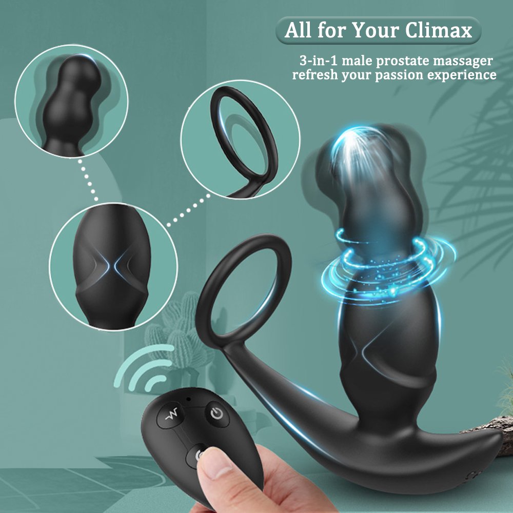New App anal vibrator prostate massager thrusting butt plug vibrator for men Vibration and rotation anal sex toys