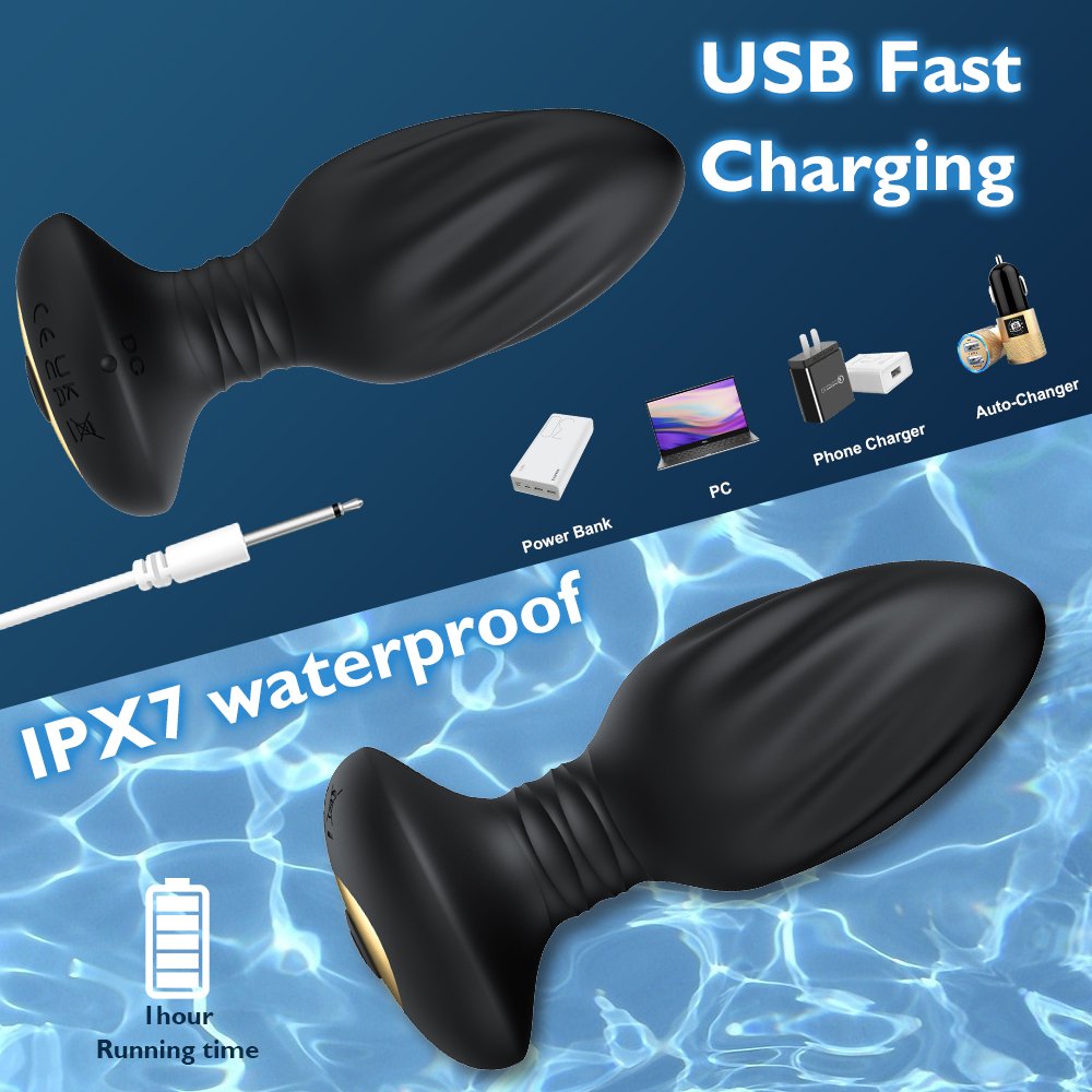 Rechargeable Silicone Anal Vibrating Wireless Remote Control G Spot Dildo Vibrator Anal Plug Vibrator Sex Toys For Women