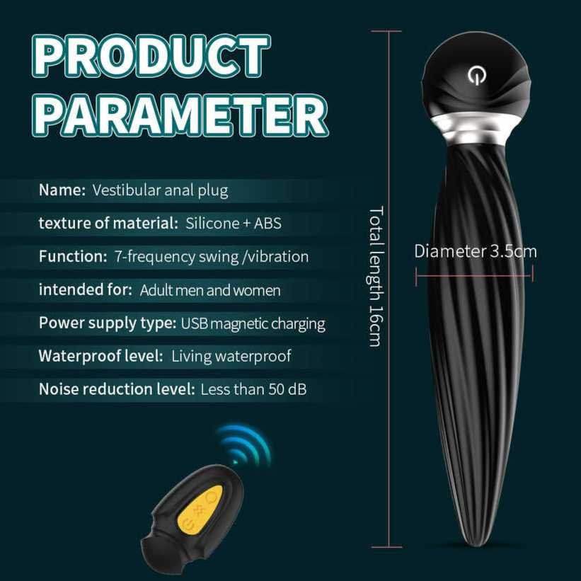360 Degree Prostate Massager Rotating Anal Vibrator Plug Stimulator Free Custom Box for Adult Couples