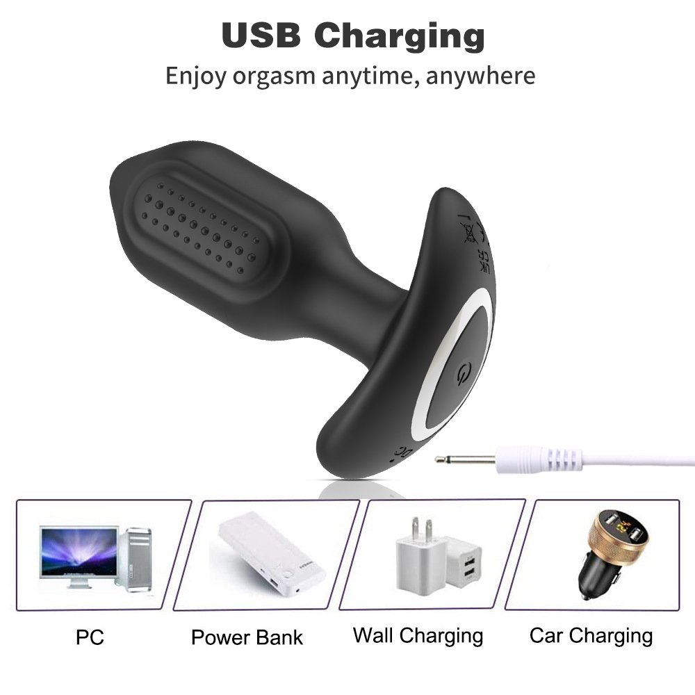SheFuns Remote Control Butt Plug Anal Chastity Vibrator Sex Toys for Men and Women Masturbator