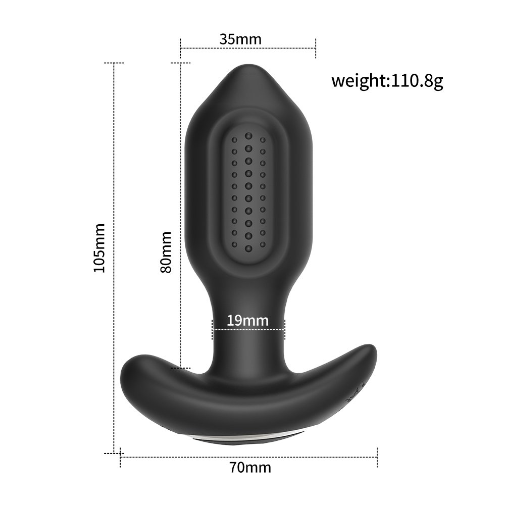 SheFuns Remote Control Butt Plug Anal Chastity Vibrator Sex Toys for Men and Women Masturbator