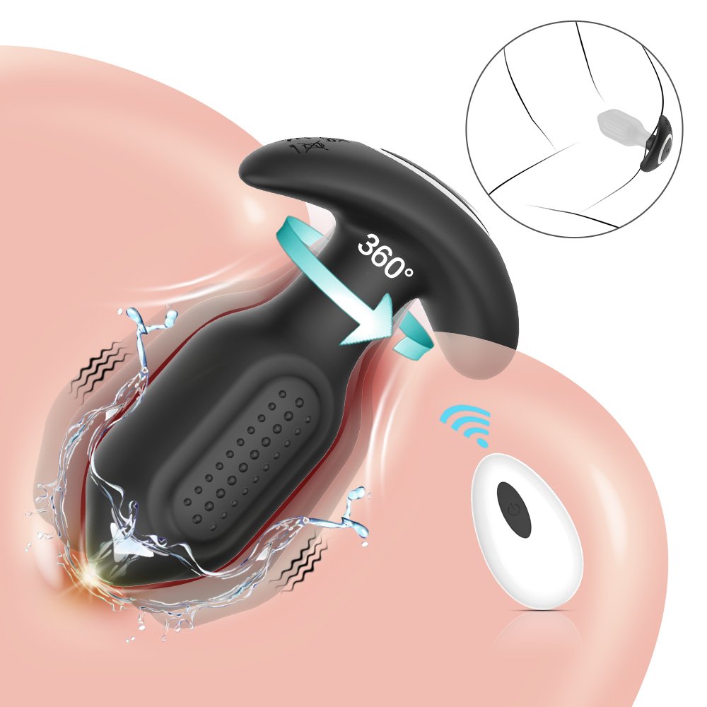 SheFuns Remote Control Butt Plug Anal Chastity Vibrator Sex Toys for Men and Women Masturbator