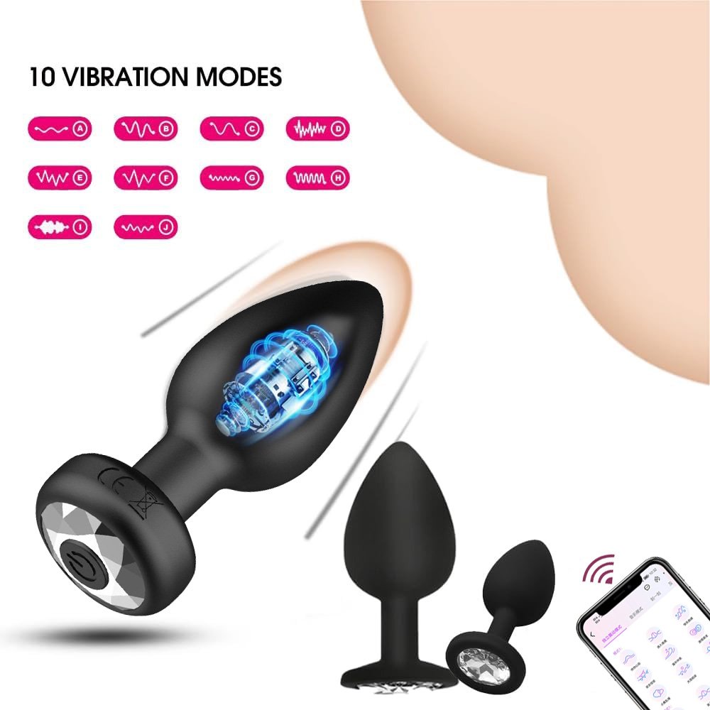 Remote Control 10 Frequency Vibration Prostate Massager Butt Plug Training Kit Silicone Anal Plug Sex Toys Vibrator