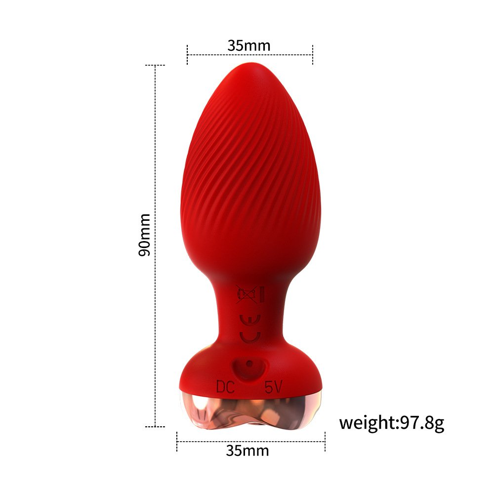 Wireless Remote Control Rose Design Vibrating Anal Plug Silicone Vibrator Butt Plug Massager Adult Masturbation Sex Toys
