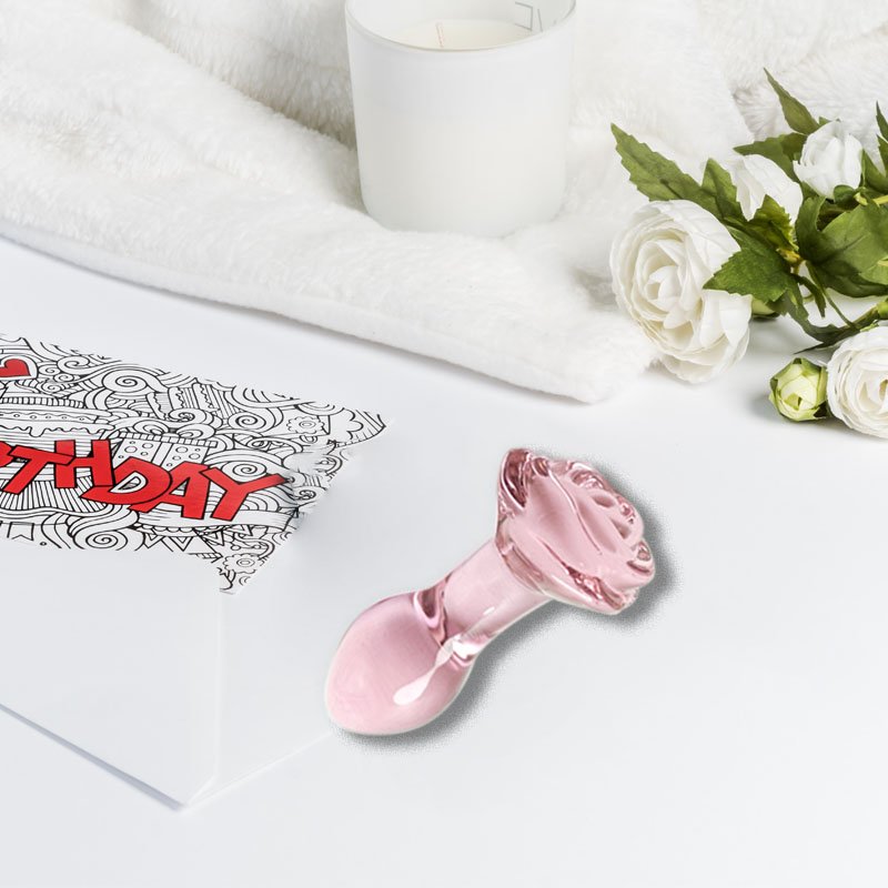 Pink Vaginal Pretty Butt Beads Ass Dildo Penis Adult Sex Toy Glass Anal Plug For women Crystal