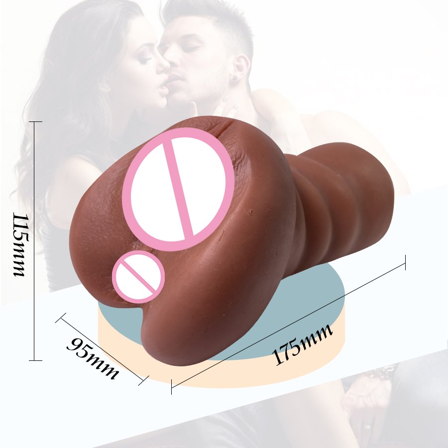 2 in 1 Male Masturbator Pocket Pussy with Realistic Textured Vagina and Tight Anus Stroker Anal Play Pleasure Sex Toys for Men%