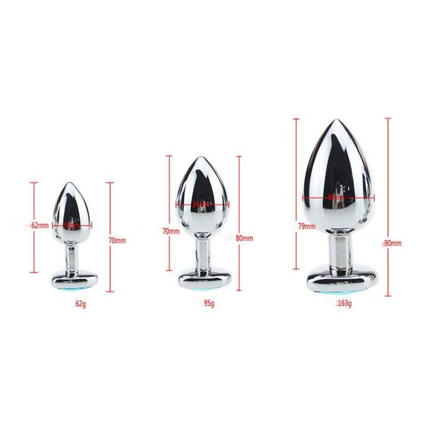 Butt Plug for Anal Plug Adult Sex Toy Heart Shape Diamond Base Metal Anal Plug Sex Toy for Women