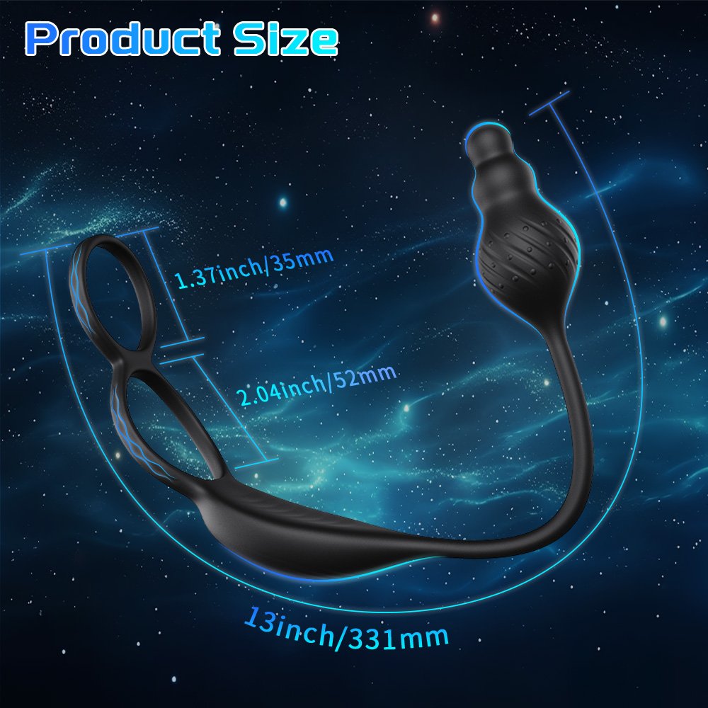 2 in 1 App Controlled Vibrating Cock Ring Anal Butt Plug Vibrator Prostate Massager With Remote Sex Toys For Men