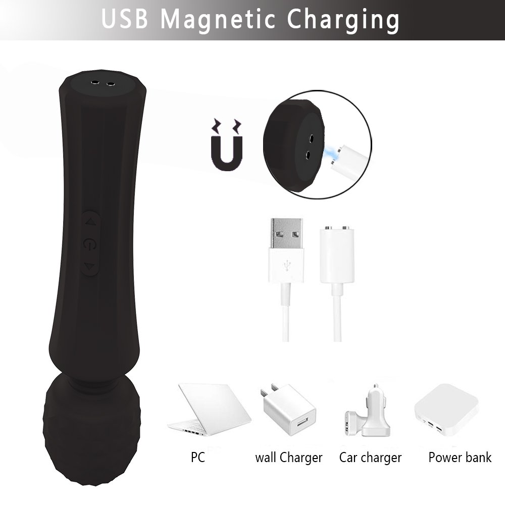 New Female Masturbation Massage Stick Fully Wrapped with Adhesive Magnetic Charging Waterproof AV Vibration Stick