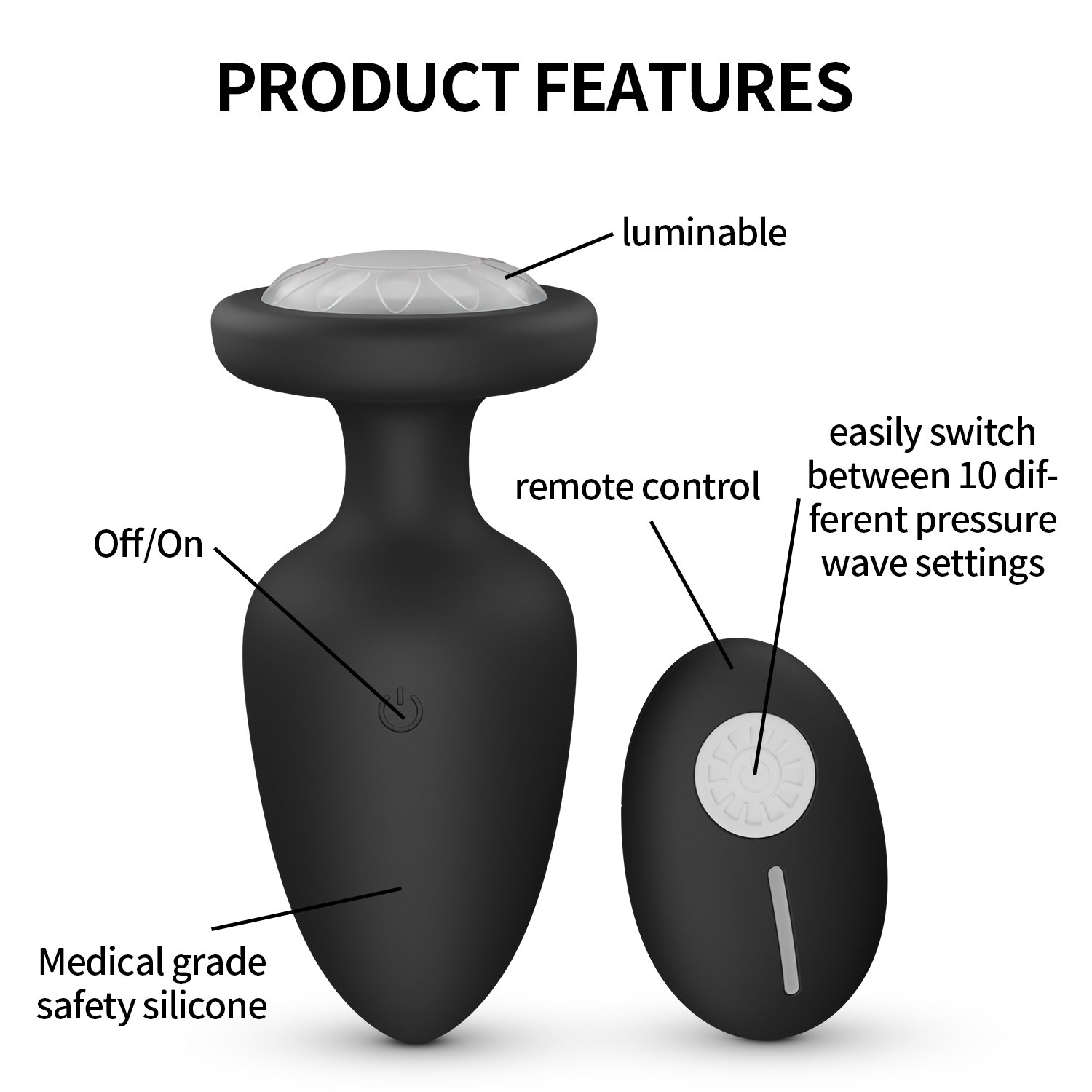 Waterproof 8-Frequency Anal Plug Sex Massager Vibrator for Men and Women Adult Silicone Remote Control Toy Young Will