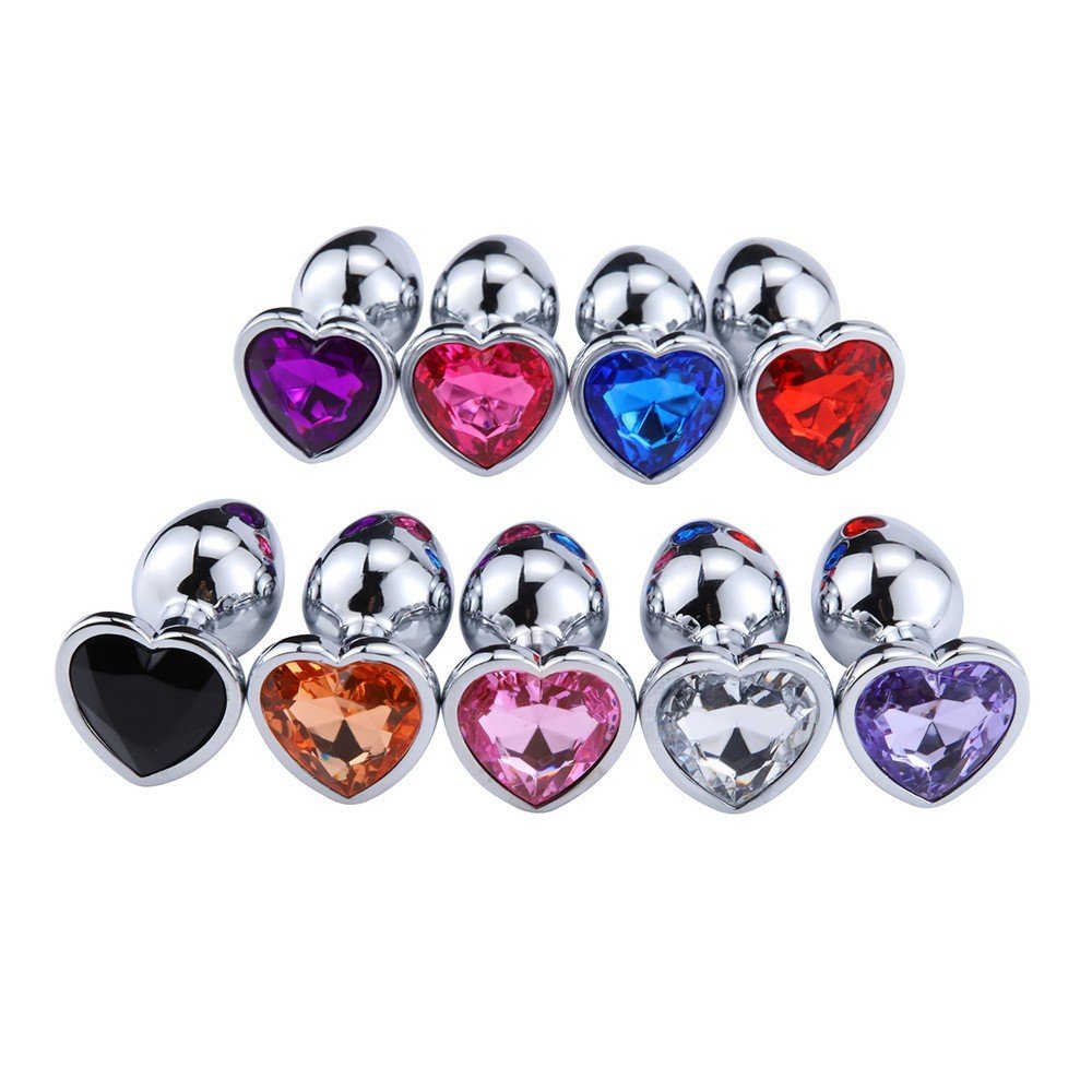 Hot Sale Metal Anal Plug Stainless Butt Plug Fetish Adult Anal Sex Toys Heart Crystal Jewelry Anal Butt Plug For Men Woman