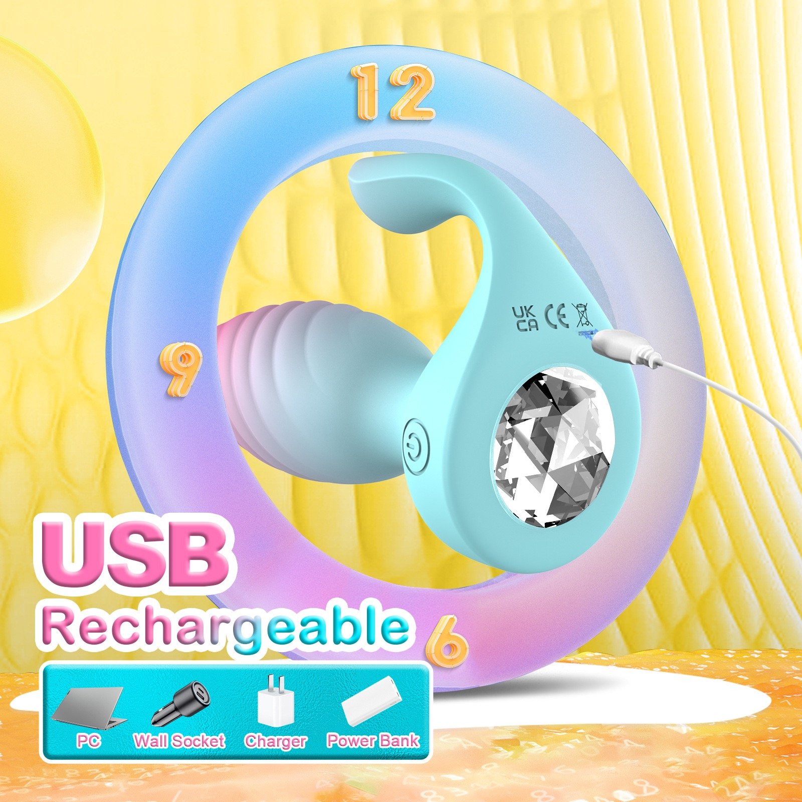 USB Silicone Butt Plug Sexy SM Anus For Women Men Double Vibration Anal Massage Plug Diamond Dual Stimulation Adult Sex Toys