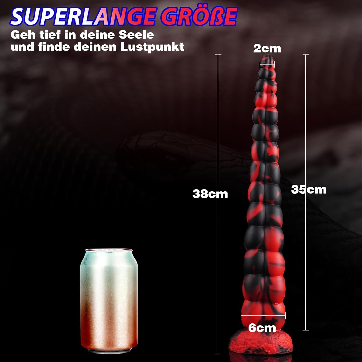 38 cm Extra Long Dildo Monster Fantasy Alien Stimulation Silicone Large G-Spot Suction Cup Anal Plug Sex Toy for Men Women Gay