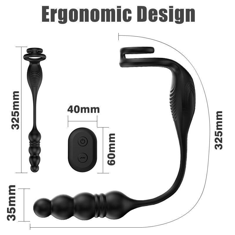 9 vibrating modes 3 in 1 prostate testicles stimulator male anal sex toys prostate massager with wireless remote control