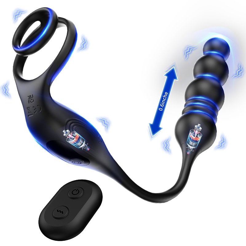 9 vibrating modes 3 in 1 prostate testicles stimulator male anal sex toys prostate massager with wireless remote control