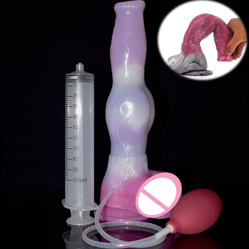 YOCY Huge Horse Dildo Wolf Penis Ejaculating Fantasy Big Knot Dildo With Sucker Masturbator For Women Anal Plug Sex Toy