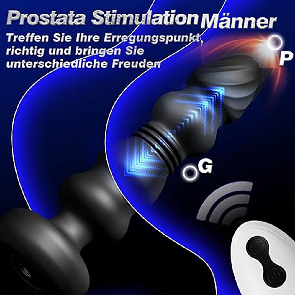 Thrusting Remote Control Butt Plug Anal Sex Toy With Vibrating and Thrusting Modes Prostate Massager For Male and Female