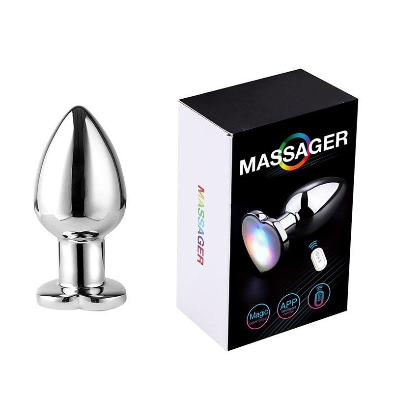 Wirelessly controlled metal core vibrator remotely lights up butt plugs for anal sex toys sex toys for men